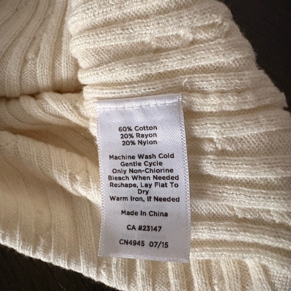 Talbots Ivory Ribbed Turtleneck Sweater - Picture 4 of 4